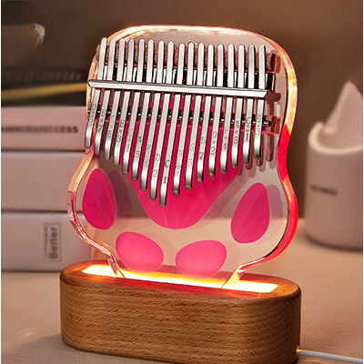 Đèn ngủ đàn Kalimba 17 phím, kalimba trong suốt làm đèn ngủ quà tặng decor  - Tặng Full Phụ Kiện