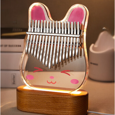 Đèn ngủ đàn Kalimba 17 phím, kalimba trong suốt làm đèn ngủ quà tặng decor  - Tặng Full Phụ Kiện