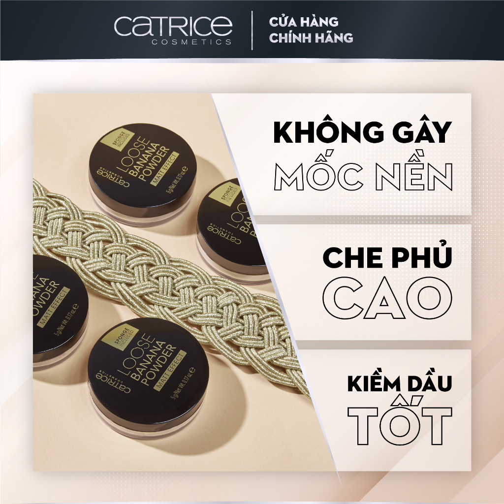 Phấn phủ dạng bột Catrice Loose Banana Powder cố định lớp trang điểm và che khuyết điểm 5g