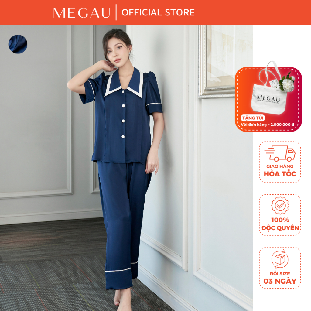 CENES – Set đồ ngủ cho mẹ bầu và sau sinh áo cộc quần dài thương hiệu MEGAU