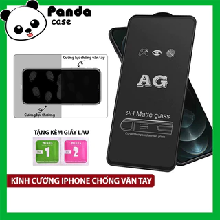 Kính cường lực iphone chống vân tay, mồ hôi AG full màn 6/6s/ 6splus/7plus/8/8plus/x/xs/11/12/13/14/pro/max/plus - Panda