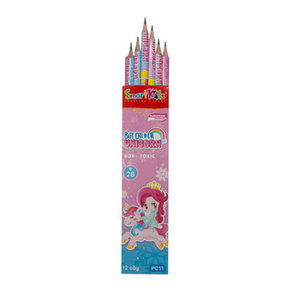 Combo 3/6/12 Bút chì họa tiết 2B Smartkids  Unicorn PC11 (12 cây/hôpj)