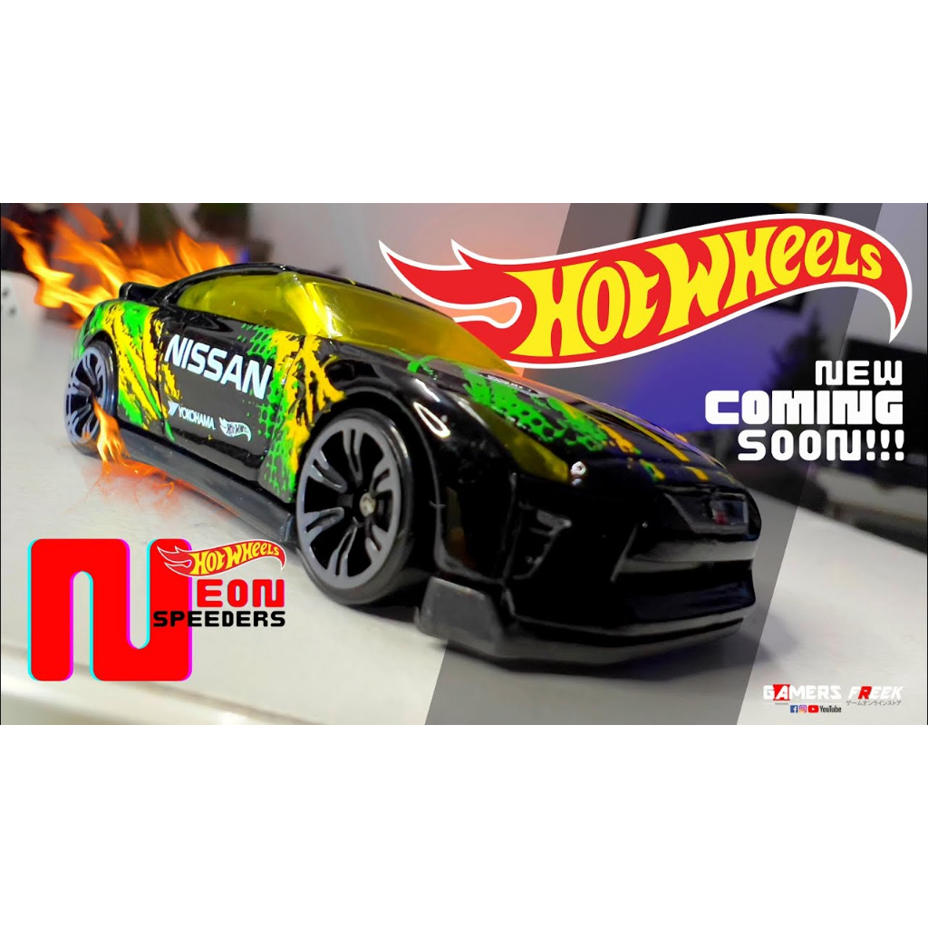 Voiture Miniature Hot Wheels 1/64 - Nissan GT-R 2017 Verte, Série Neon Speeders #3/8, Neuve
