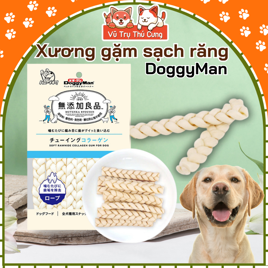 Snack Cho Chó Que Da Bò Xoắn Đôi Hương Sữa Doggyman 90g