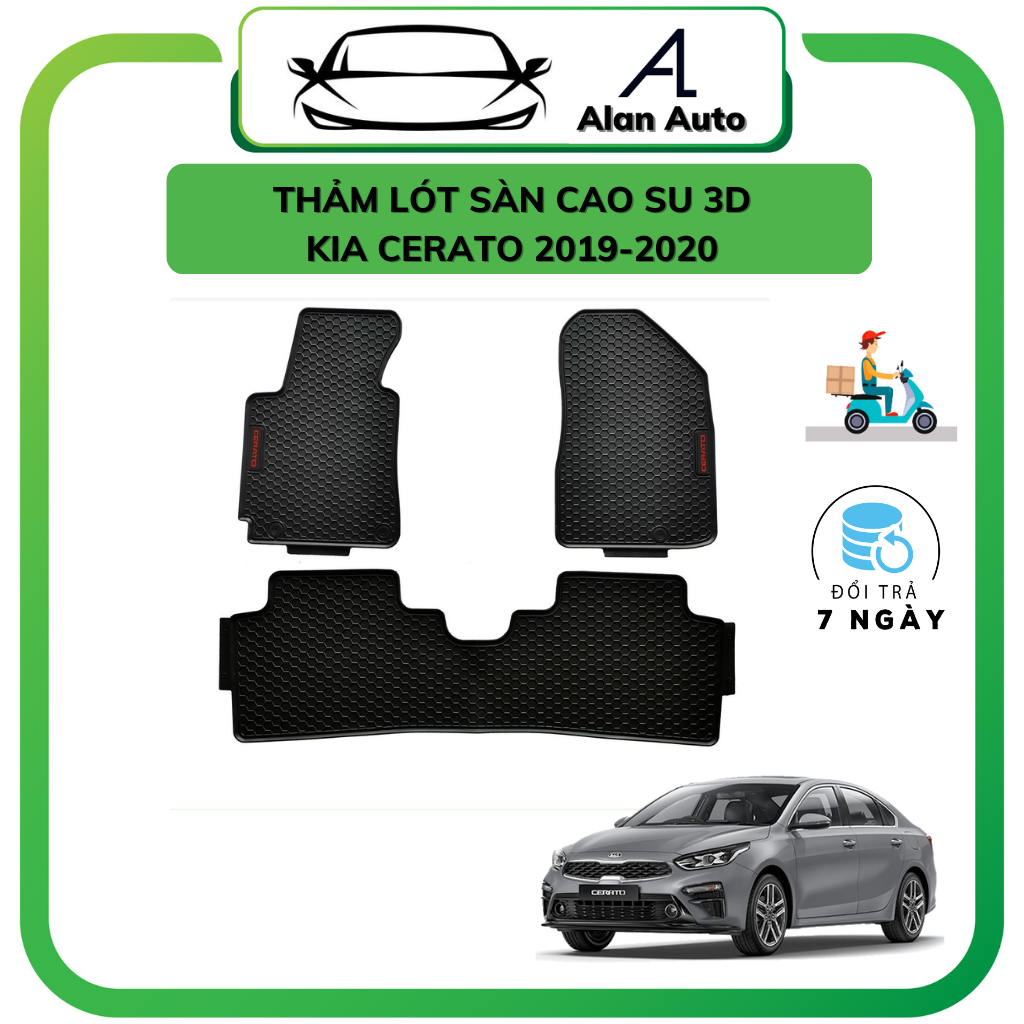 Thảm lót sàn ô tô Kia Cerato, Kia K3 2019-2022, bộ trải sàn cao su PVC đúc, không mùi an toàn dễ dàng vệ sinh giá tốt