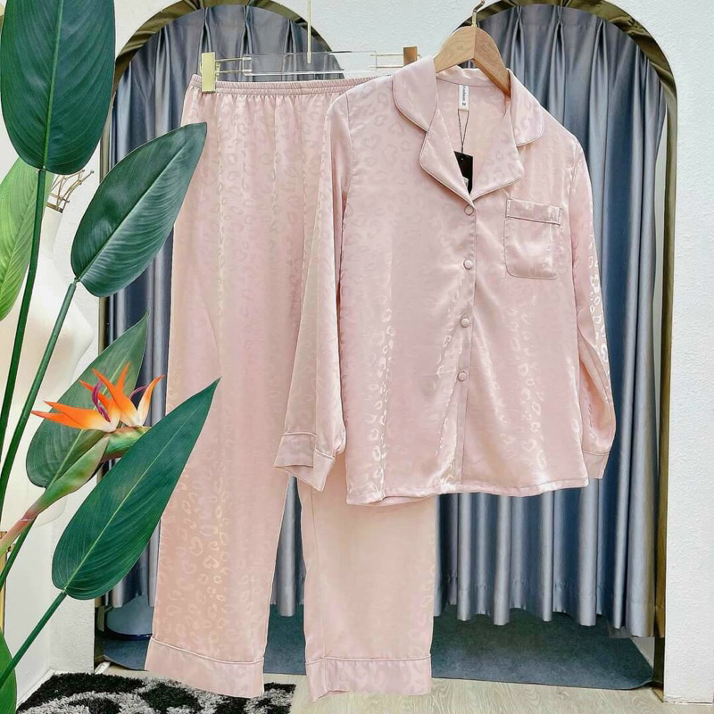 bộ ngủ PZM gấm beo lụa quảng châu mềm mịn cao cấp Bộ mặc nhà sang chảnh