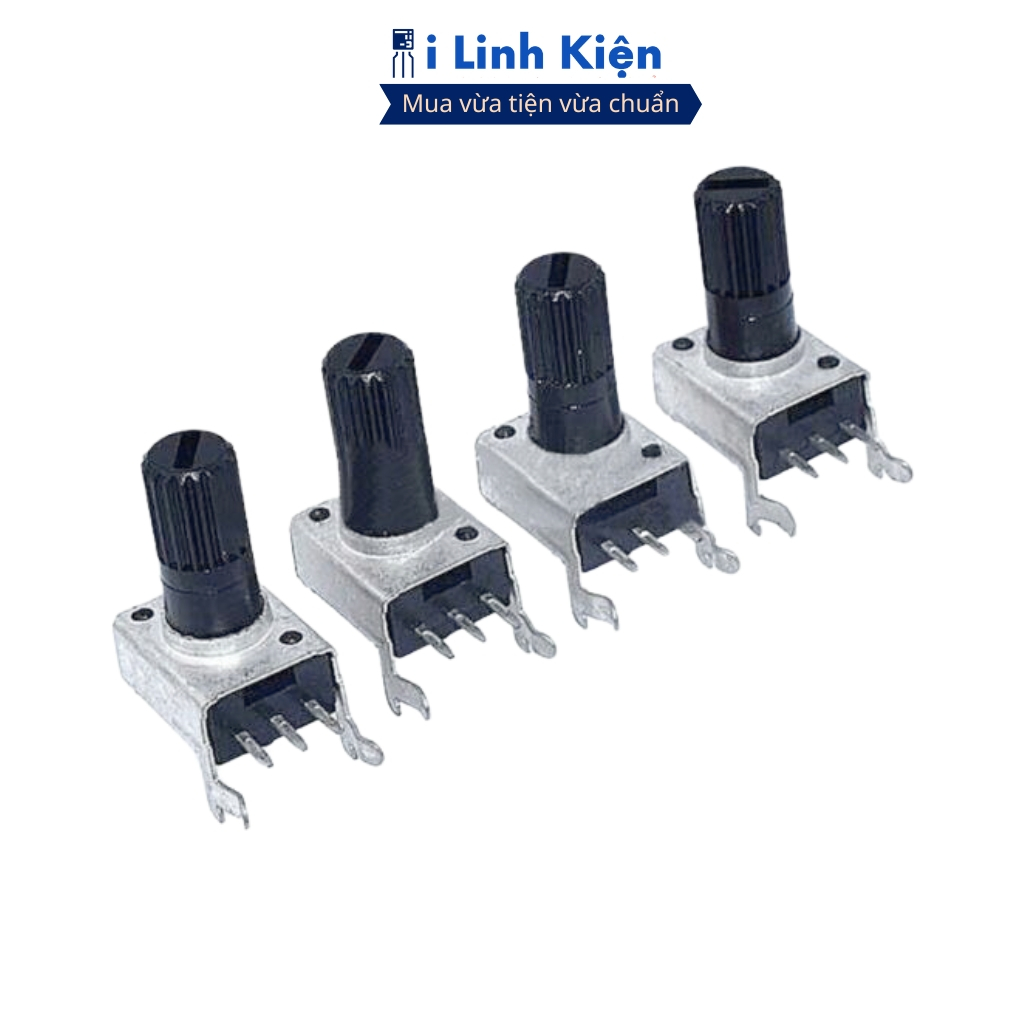 Chiết áp đơn RV09 1K - 100K 3 chân nằm chân đứng chính hãng ilinhkien