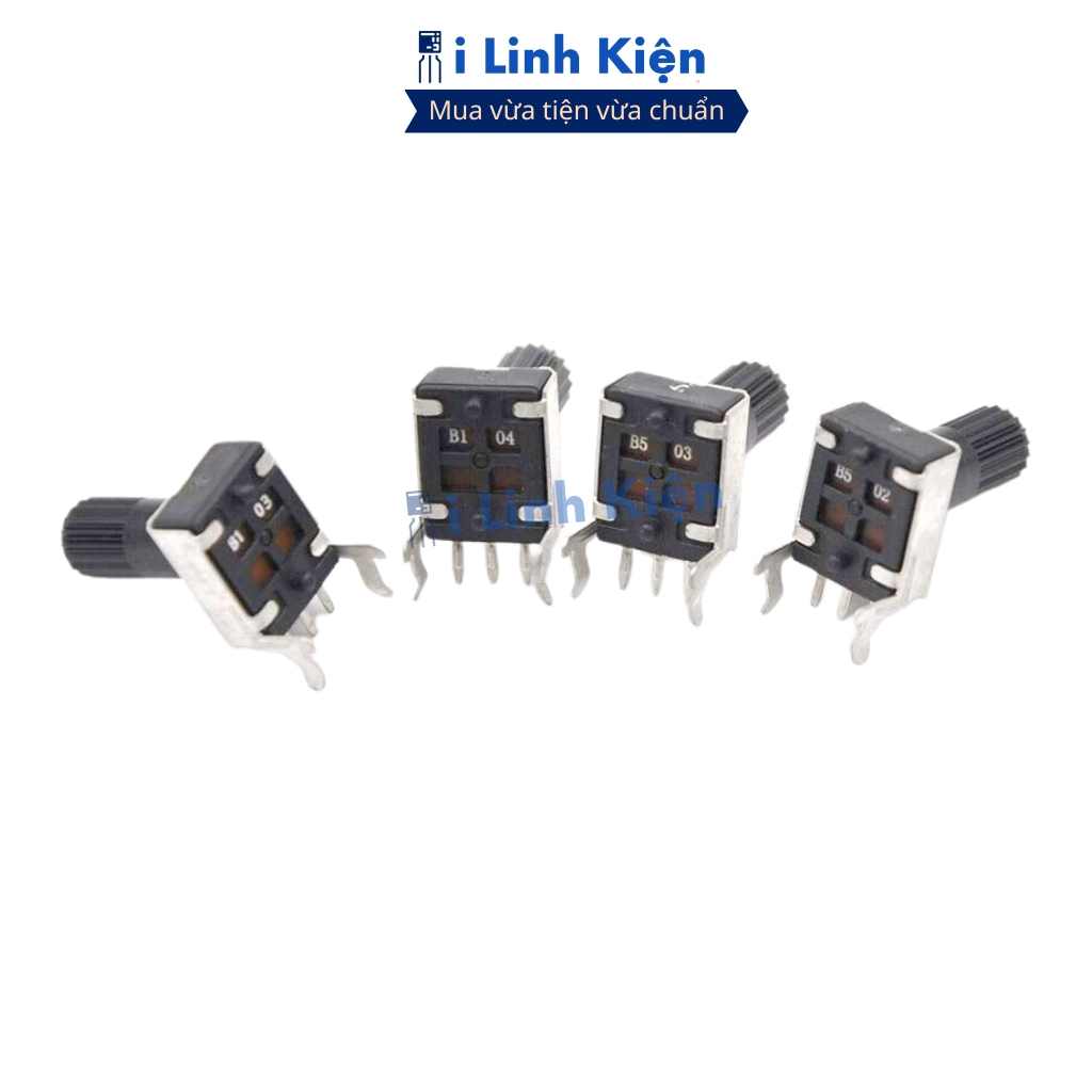Chiết áp đơn RV09 1K - 100K 3 chân nằm chân đứng chính hãng ilinhkien