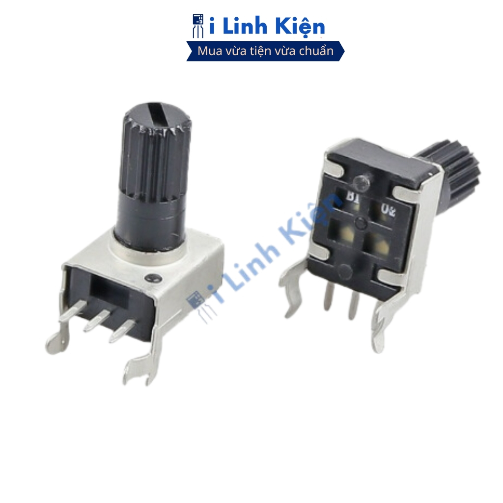 Chiết áp đơn RV09 1K - 100K 3 chân nằm chân đứng chính hãng ilinhkien