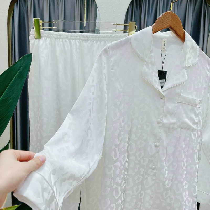 bộ ngủ PZM gấm beo lụa quảng châu mềm mịn cao cấp Bộ mặc nhà sang chảnh