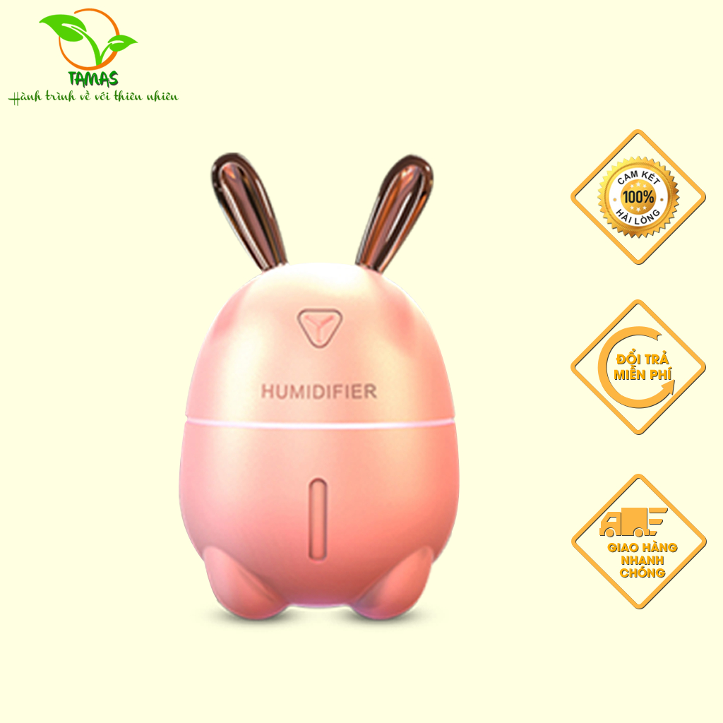 Ảnh Máy phun sương tạo độ ẩm & khuếch tán tinh dầu hình thỏ, giúp căn phòng luôn thơm mát, có thể dùng làm đèn trang trí. 1