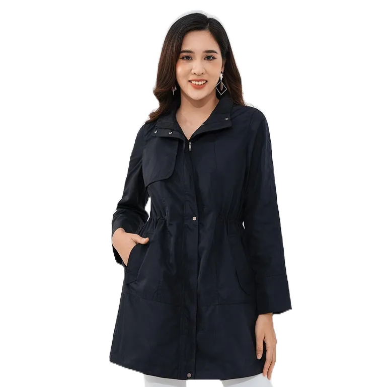 Áo Khoác Gió LAMER Dáng Dài Kéo Khóa Parka Cá Tính Việt Dã Bụi Bặm O65I22T001