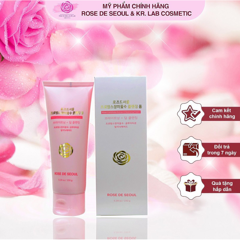 Sữa rửa mặt rose de seoul rose centifolia extract cleansing foam 150g – hạn 2028 Hàn Quốc  IS329