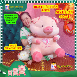 GỐI ÔM THÚ BÔNG CON HEO THIÊN THẦN ĐẸP NHƯ ẢNH CAO CẤP RẤT NHẸ ÔM NGỦ - đồ chơi doll toy búp bê NGỌC SUSI