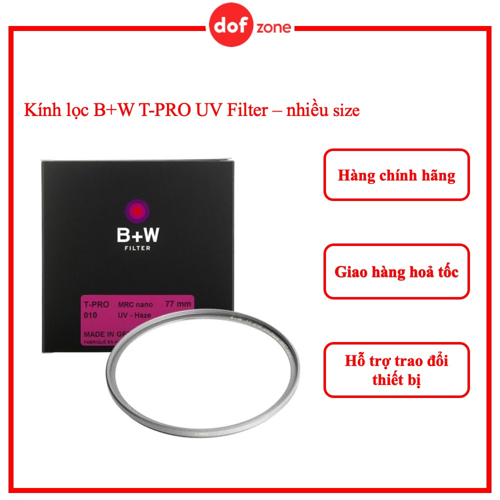 Filtre Photographique B+W T-Pro 007 Clear - 39 Mm, Protection Objectif Anti-reflets MRC Nano
