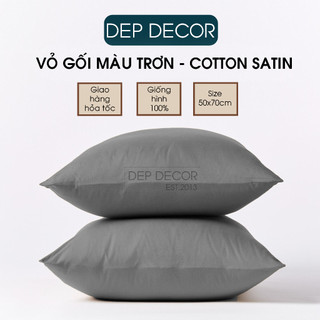 Vỏ gối nằm trơn Satin Hàn Quốc Đẹp Decor nhiều màu 50x70cm mềm mịn thoáng khí tốt cho sức khỏe - 1 cái