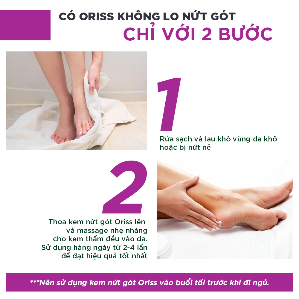 Kem nứt gót và dưỡng da chân tay Oriss tinh chất nghệ và trầu không tái tạo làm hồng gót Tuýp 30gr