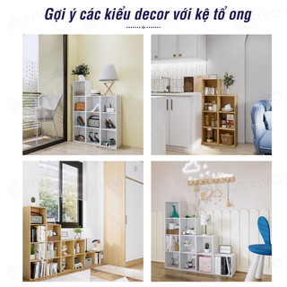 Kệ Sách Gỗ Tổ Ong FIVO FB01 Đa Tầng Dễ Lắp Ráp, Có Tấm Lưng Dày Dặn, Phù Hợp Với Mọi Không Gian, Đa Dạng Cách Sắp Xếp
