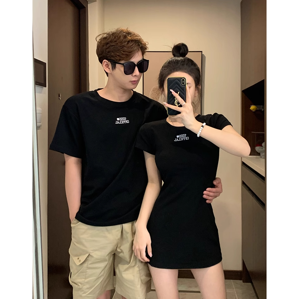 Set đôi 1ESS<3 𝐋𝐎𝐕𝐄 𝐅𝐎𝐑𝐄𝐕𝐄𝐑 𝐒𝐄𝐓 MÀU ĐEN - áo dáng xuông và váy body ôm eo