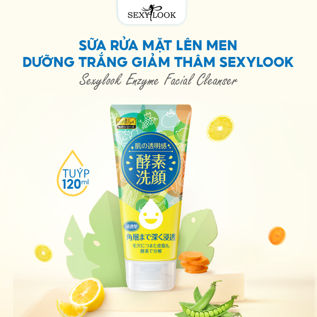 Ảnh Sữa Rửa Mặt Lên Men SEXYLOOK Dưỡng Trắng Giảm Thâm 120g 2