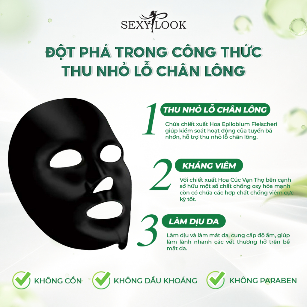 Ảnh Combo 10 Mặt Nạ Đen Hoa Cúc Se Khít Lỗ Chân Lông SEXYLOOK (10 miếng x 28ml) 3