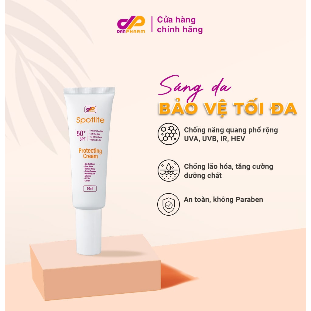 Ảnh Kem Chống Nắng Giảm Nám Spotlite Protecting Cream SPF 50+ Hỗ Trợ Làm Sáng Da Mờ Thâm Sạm, Tàn Nhang Nhập Khẩu Danpharm 1