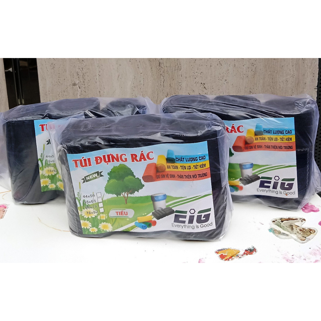 Rẻ Túi Đựng Rác Tự Hủy Chính Hãng EIG - Đủ 1kg , Túi rác cuộn ĐEN, Tiểu ...
