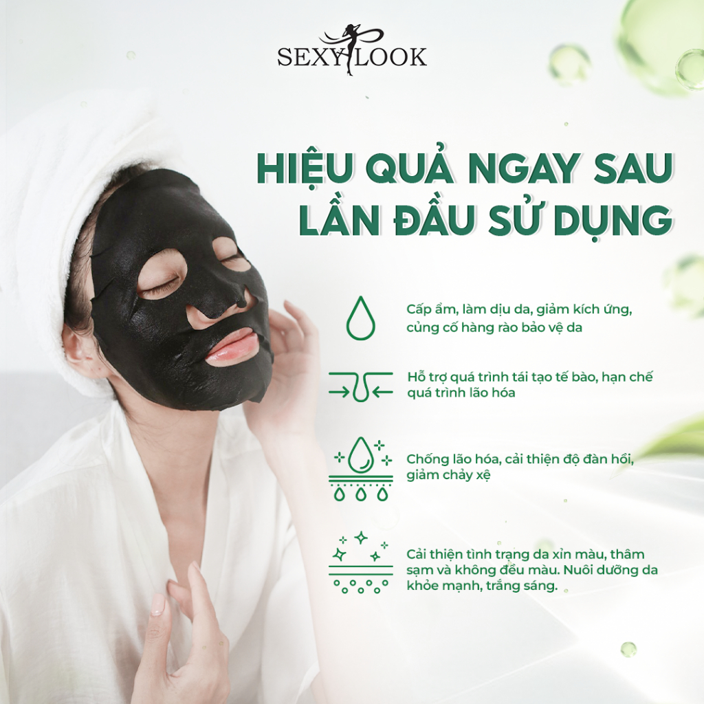 Ảnh Combo 10 Mặt Nạ Đen Ngọc Trai SEXYLOOK Dưỡng Trắng Chuyên Sâu (10 miếng x 28ml) 4