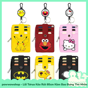 Tơrua Kéo Rút 60cm Kèm Bao Đựng Thẻ Nhân Viên Da Pu Kiêm Ví Tiện Dụng Hoạt Hình Anime Manga Game