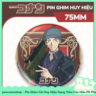 [Sẵn VN - Hỏa Tốc] Huy Hiệu Pin Ghim Dạng Tròn 75mm Cài Áo / Túi / Balo Màn PE Phong Cách Anime Manga Conan Daylife