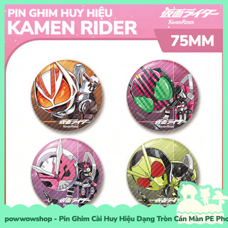 [Sẵn VN - Hỏa Tốc] Huy Hiệu Pin Ghim Dạng Tròn 75mm Cài Áo / Túi / Balo Màn PE Phong Cách Kamen Rider Hanging