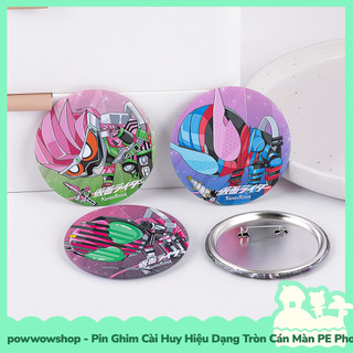 [Sẵn VN - Hỏa Tốc] Huy Hiệu Pin Ghim Dạng Tròn 75mm Cài Áo / Túi / Balo Màn PE Phong Cách Kamen Rider Hanging