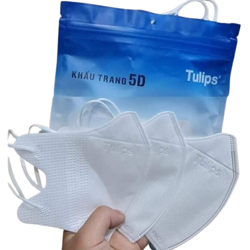 Combo 200 chiếc khẩu trang 5d tulips 3 lớp chống nắng, chống bụi, chống tia uv, kháng khuẩn