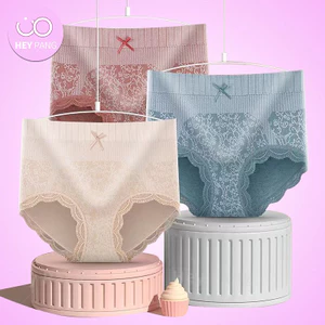 Quần lót tam giác nữ cotton kháng khuẩn cạp cao big size Quần lót nữ phối ren dễ thương Q06