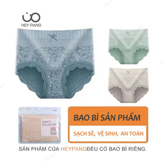 Quần lót tam giác nữ cotton kháng khuẩn cạp cao big size  Quần lót nữ phối ren dễ thương Q06