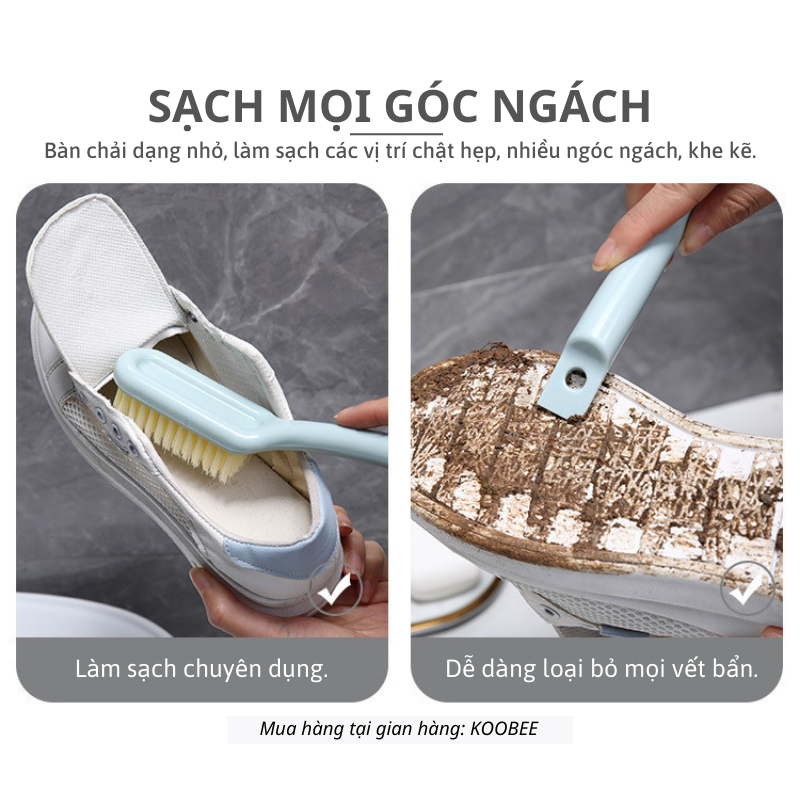 Bàn Chải Mềm Đa Năng KOOBEE Có Tay Cầm – Cọ Rửa Giày Dép, Quần Áo, Khe Góc, Làm Sạch Sâu, Không Trầy Xước (CSNC43)