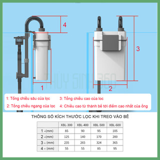 Máy Lọc Treo Có Hút Váng Xiaoli Sunsun XBL-300/400/500/600