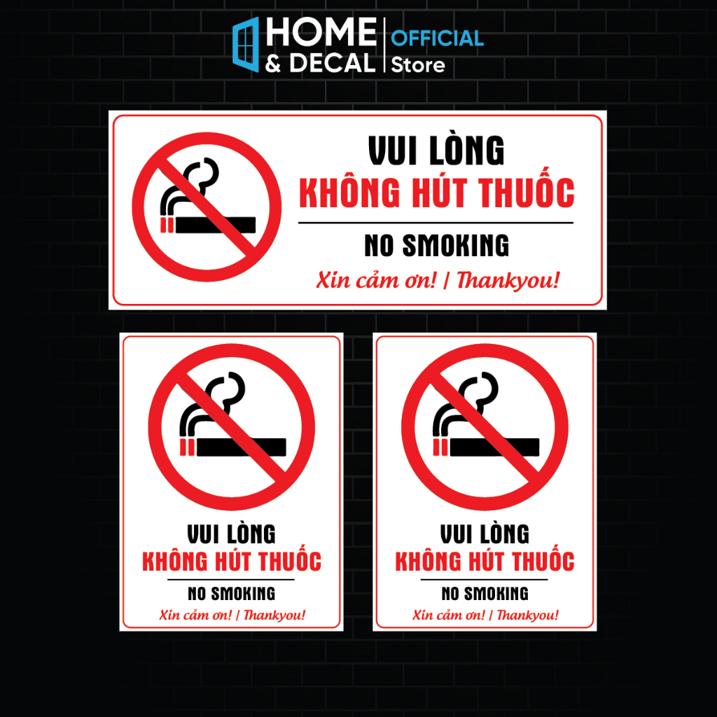 Decal Cấm Hút Thuốc, Sticker Biển Báo Không Hút Thuốc dùng cho Hàng ...