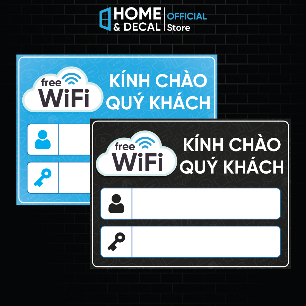 Decal Wifi Free, Biển Báo Wifi Miễn Phí, Sticker Pass Mạng Wifi cho ...