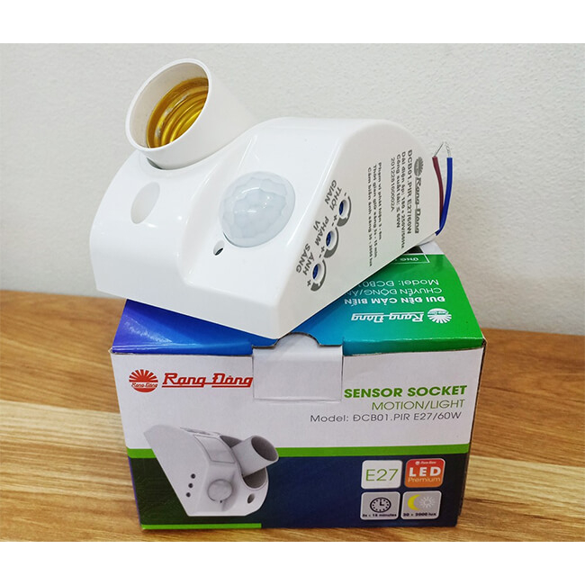 Ảnh Đui đèn cảm biến Rạng Đông Tích hợp cảm biến chuyển động và cảm biến ánh sáng ĐCB01.PIR E27/300W 2