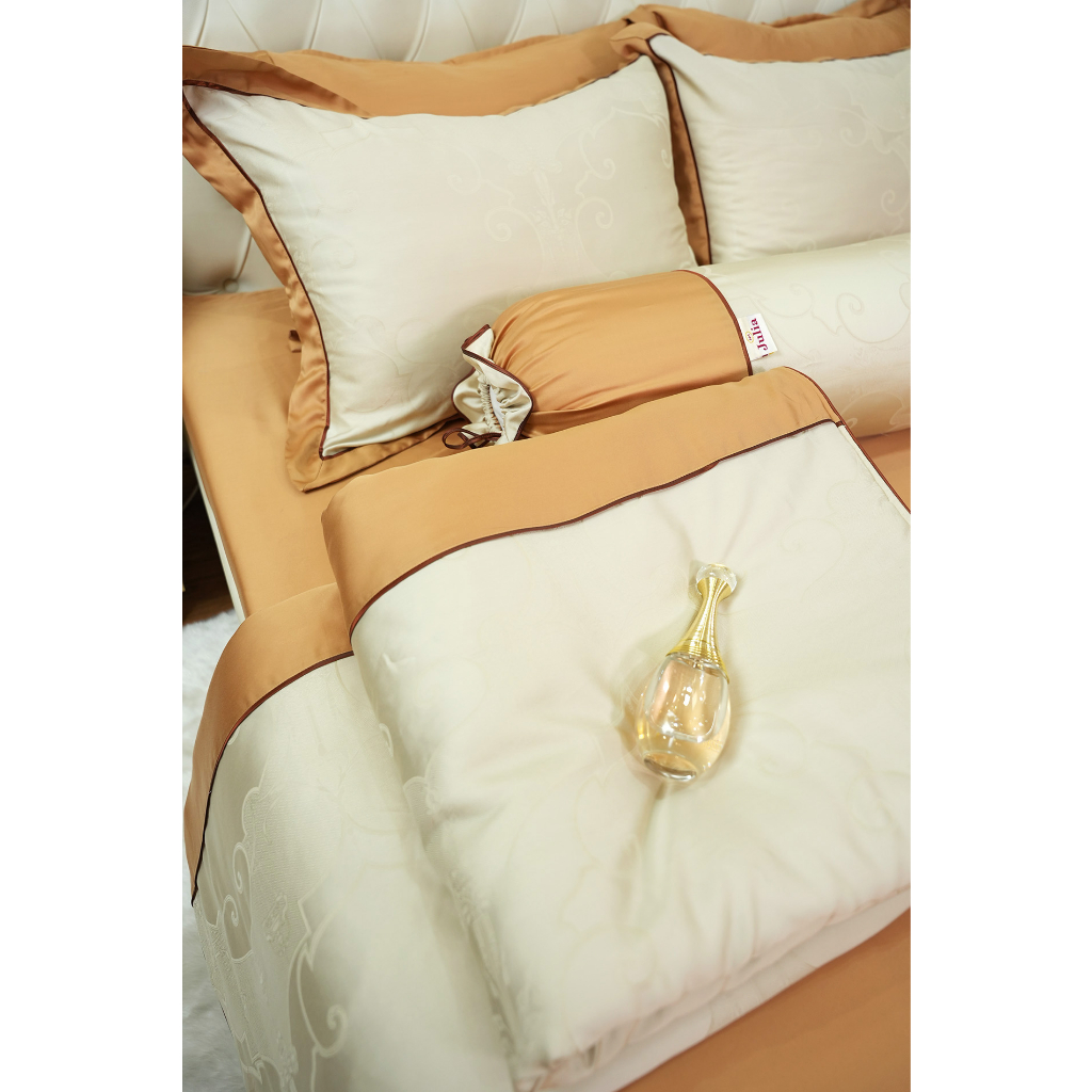 Bộ Chăn Ga Gối Ra Giường JULIA Lụa Tencel Mềm Mịn Hàn Quốc Bền Bỉ Và Thoáng Khí Cao 803