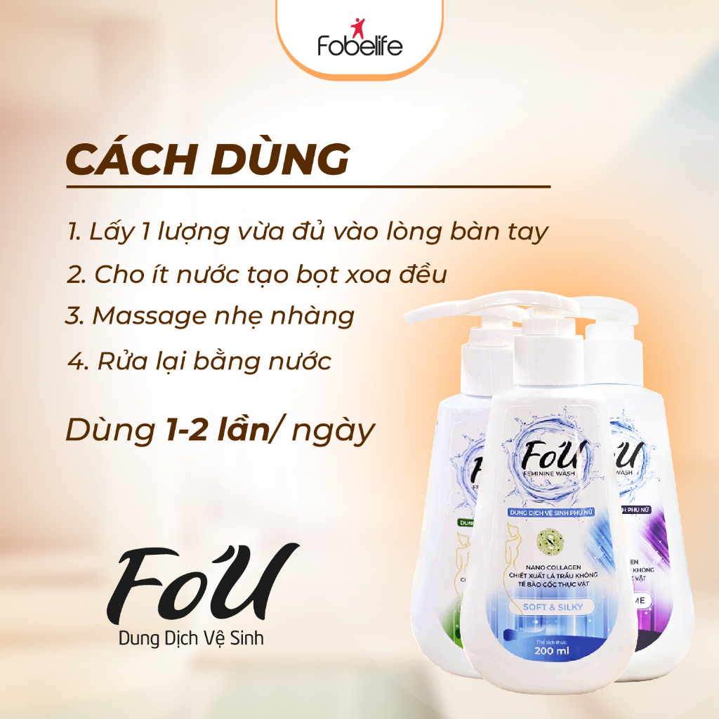(Che Tên) Dung Dịch Vệ Sinh Fo'U Fobe Lá Trầu Không Mang Lại Hương Thơm Quyến Rũ, Săn da, Se khít vùng kín N1