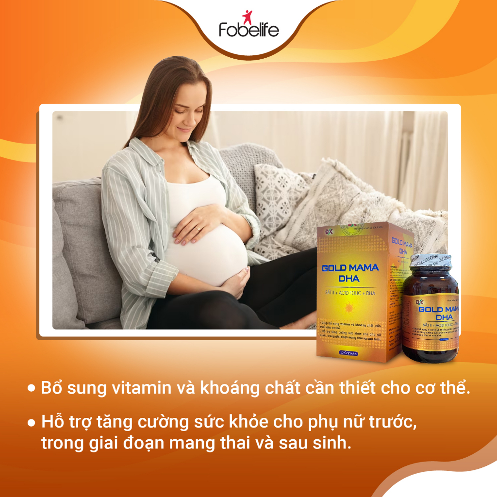 Viên Uống Mẹ Bầu Gold Mama DHA Giúp Bổ Sung Sắt, Vitamin, Khoáng Chất Cho Cơ Thể N1