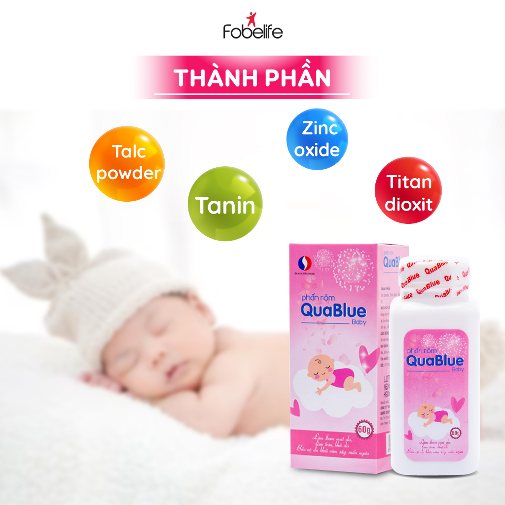Phấn rôm an toàn dịu nhẹ cho trẻ nhỏ Quablue N2 - chai 60g