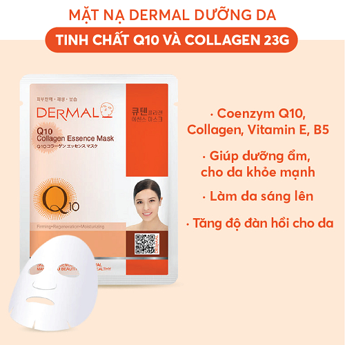 Mặt nạ Dermal dưỡng da tinh chất Q10 và collagen 23g | Shopee Việt Nam