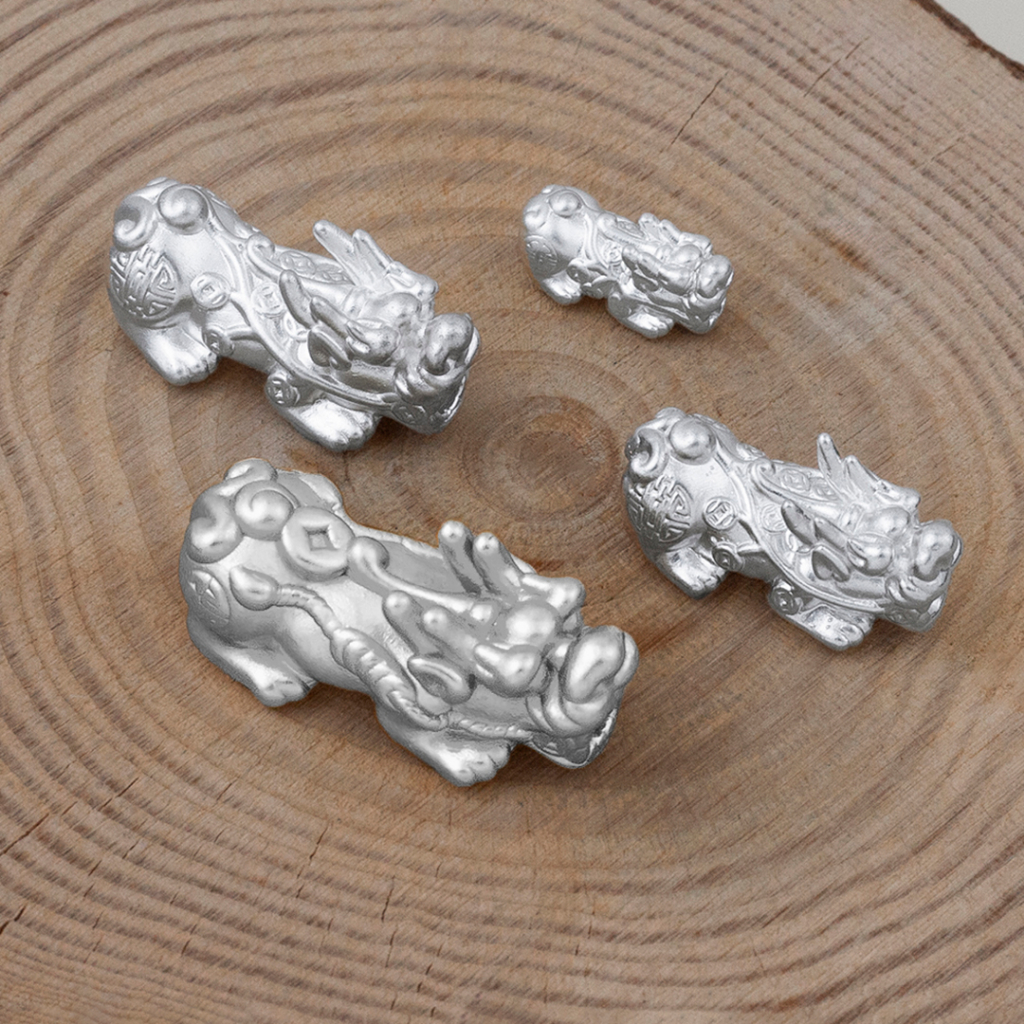 Ảnh Tỳ hưu Bạc Ta MIÊU BẠC Phụ kiện Mix charm vào lắc tay, vòng cổ Charm tỳ hưu size 8mm 10mm 12mm 14mm C50000 1