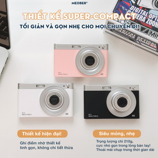 [Tặng thẻ nhớ] Máy Chụp hình mini digital v2 50MP Super Zoom, quay phim 4K, video slow-mo, lens zoom vật lý 4X by Meober