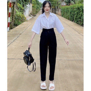 Quần Tây Học Sinh Nữ 2 Cúc, Quần Baggy Học Sinh Lưng Cao Ôm Eo Tôn Dáng MA266
