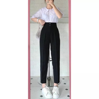 Quần Tây Học Sinh Nữ 2 Cúc, Quần Baggy Học Sinh Lưng Cao Ôm Eo Tôn Dáng MA266