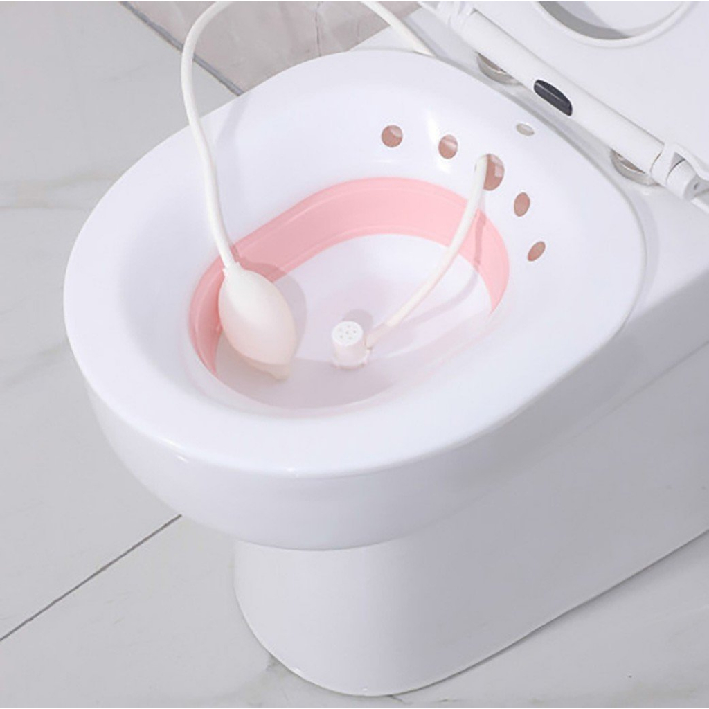 Chậu Xông Vùng Kín Gập Gọn Có Vòi Xịt
